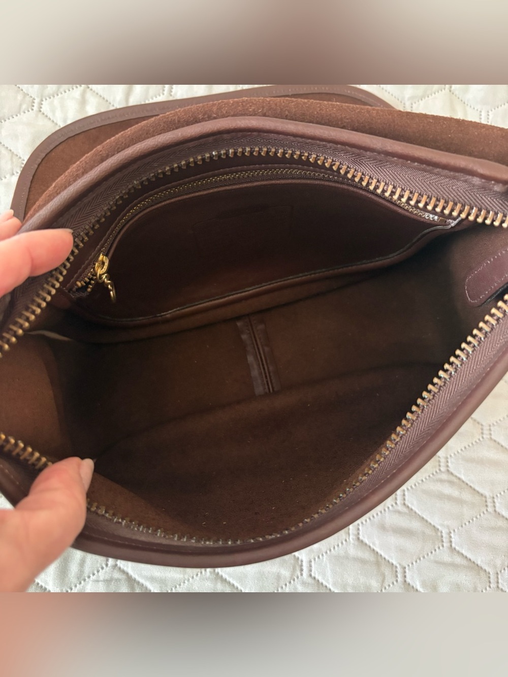 Vintage Coach Patricia’s Legacy Dark Brown Leather Saddle Shoulder Bag Crossbody - Picture 7 of 12